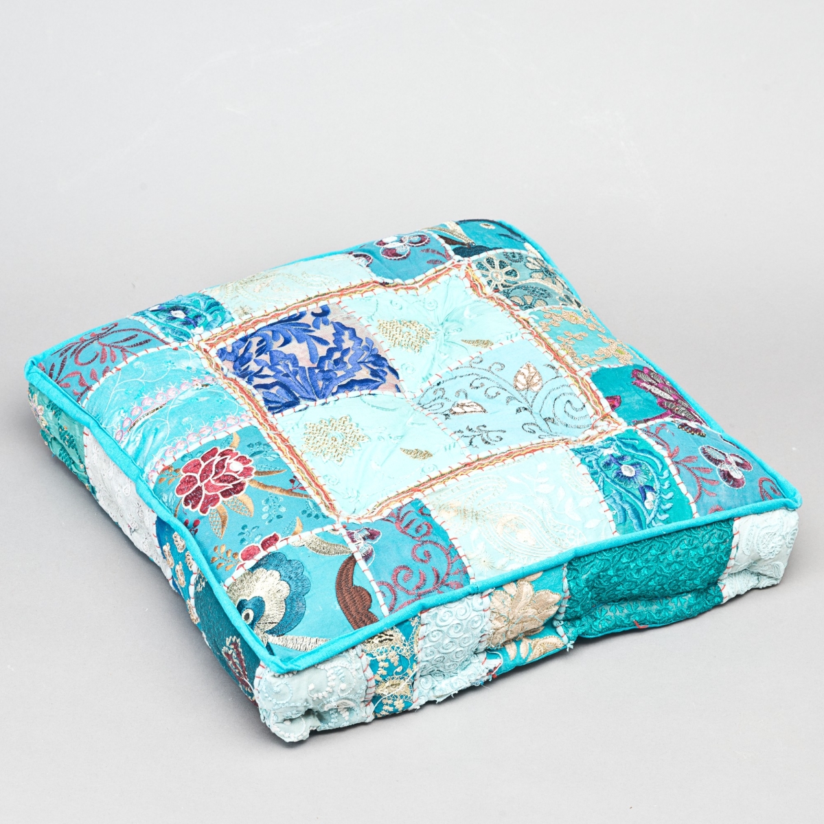Bodenkissen Patchwork, Blau;