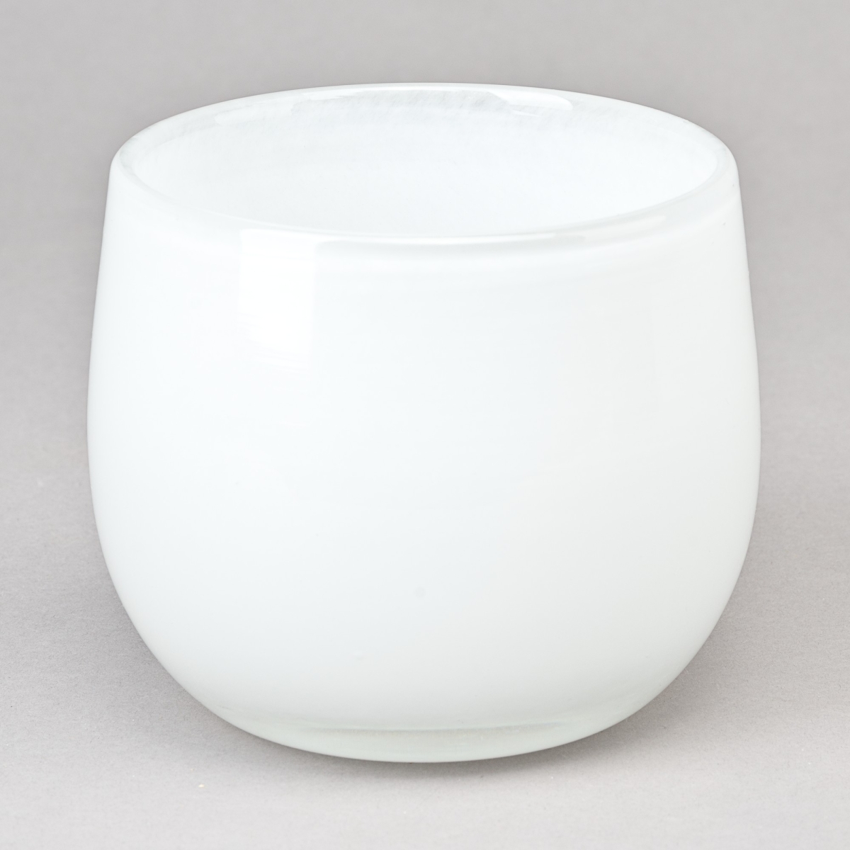 Vase/Windlicht S, rd, H 11 x D 13 cm, Glas, Weiss;