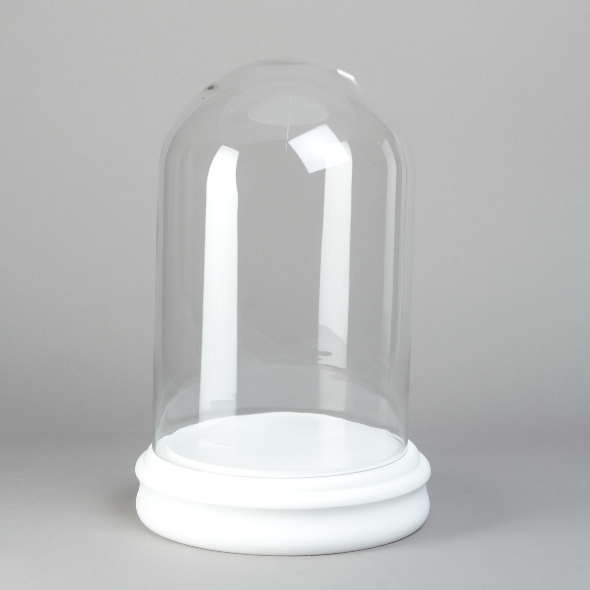 Glass-Dome, H 45 x D 29 cm, Holz, Weiss/Glas, Klar;