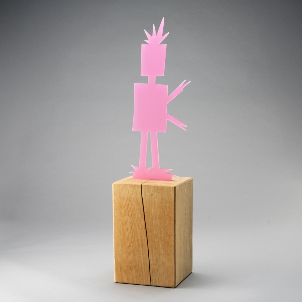 BERKES N° 3 M, Acrylglas auf Holzsockel, Rosa;