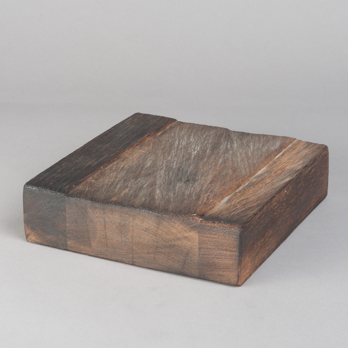 Holzplatte, 20 x 20 x H 5 cm, Dunkelbraun;