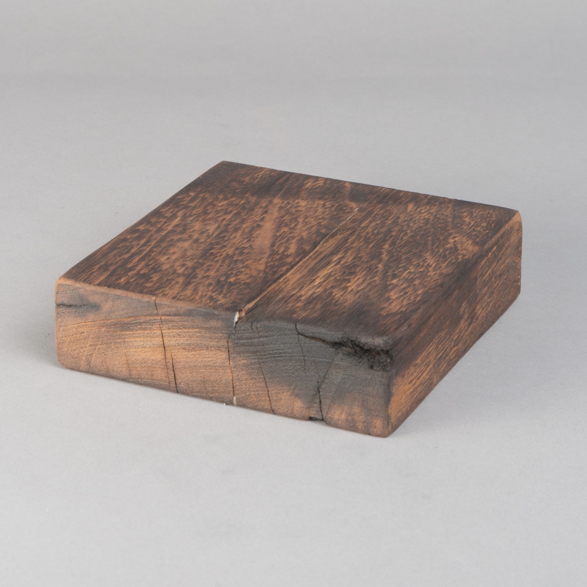 Holzplatte, 12 x 12 x H 3 cm, Dunkelbraun;