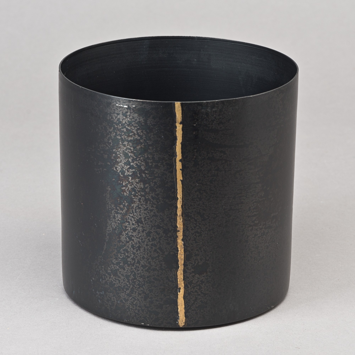 Zylinder, D 14 x H 14 cm, Metall, antique, Schwarz;