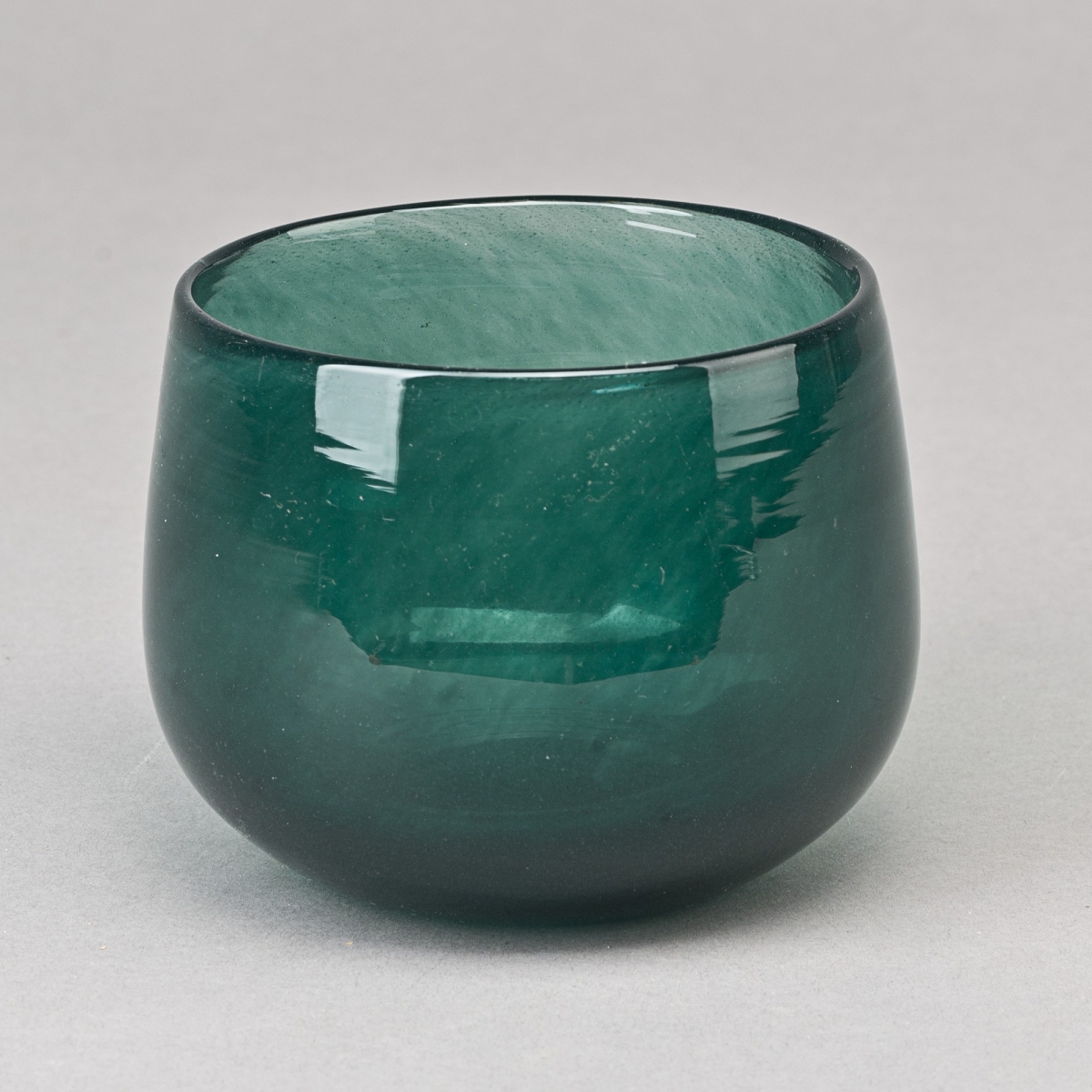Vase/Windlicht XS, H 8 x D 10 cm, Glas, Dark Green;