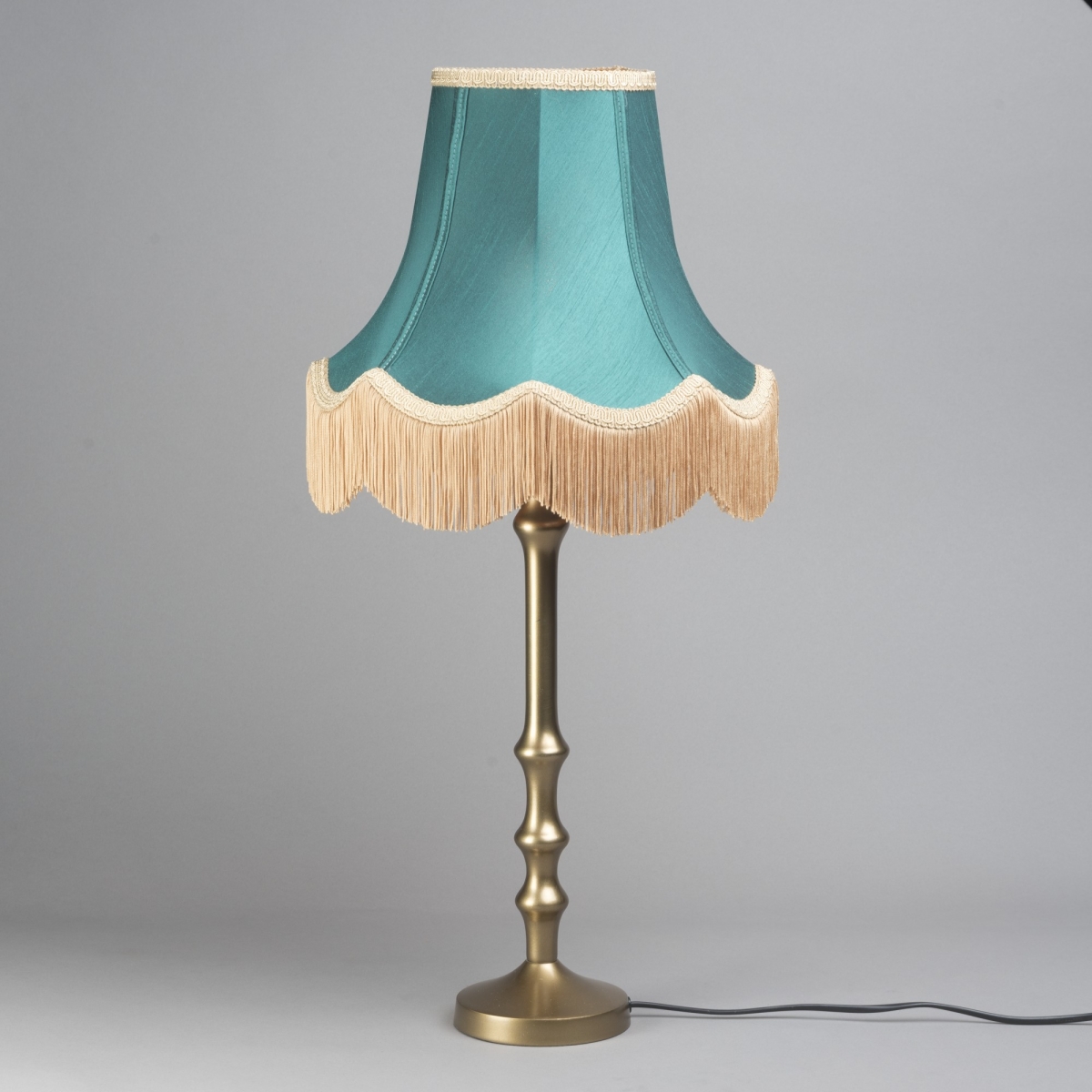 Stehleuchte, H 170 x D 60 cm, Grün/ Gold;